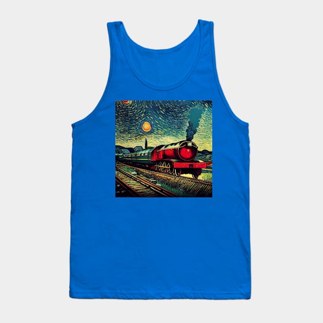 Starry Night Wizarding Express Train Tank Top by Grassroots Green